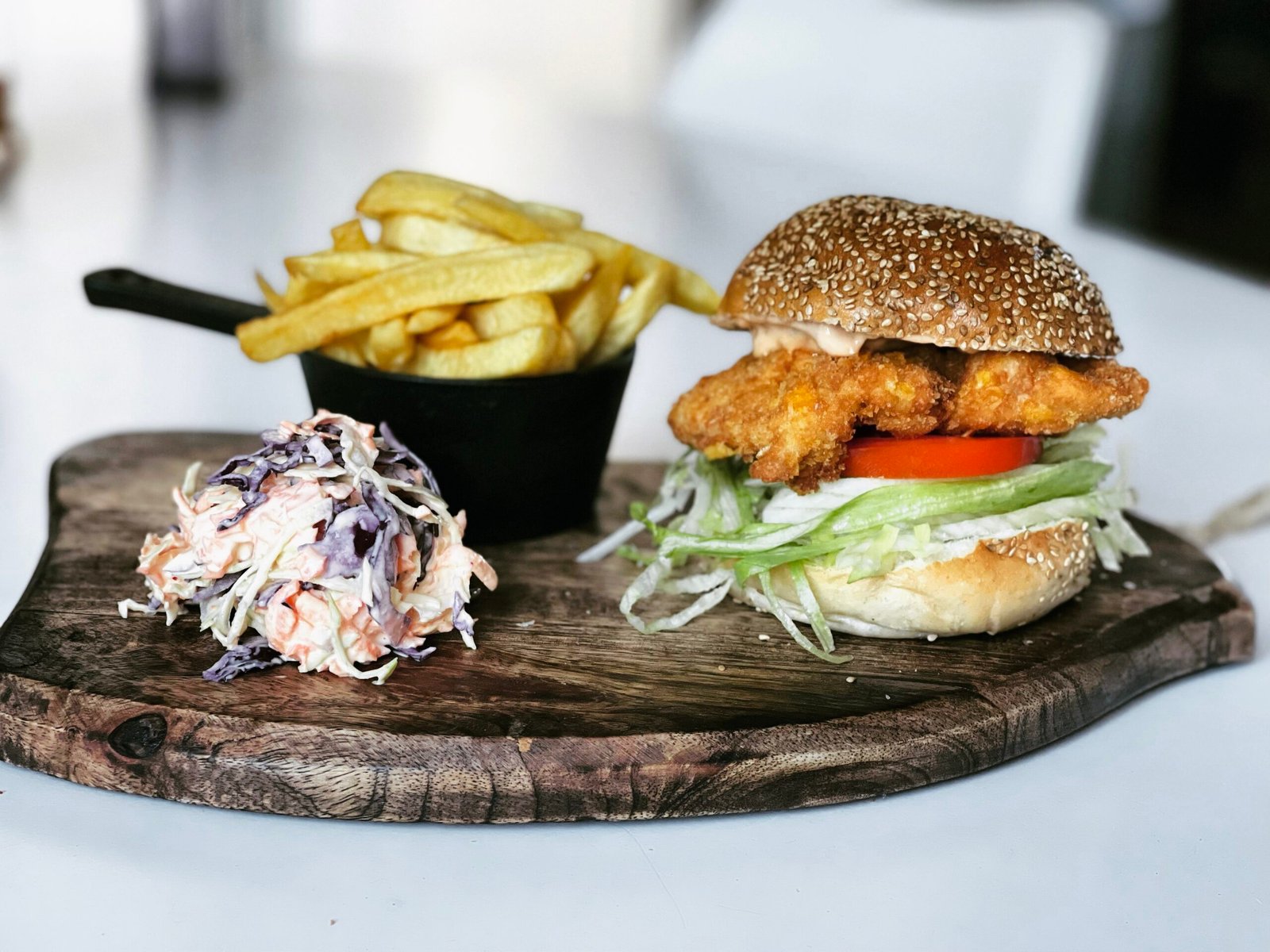 Crispy chicken burger
